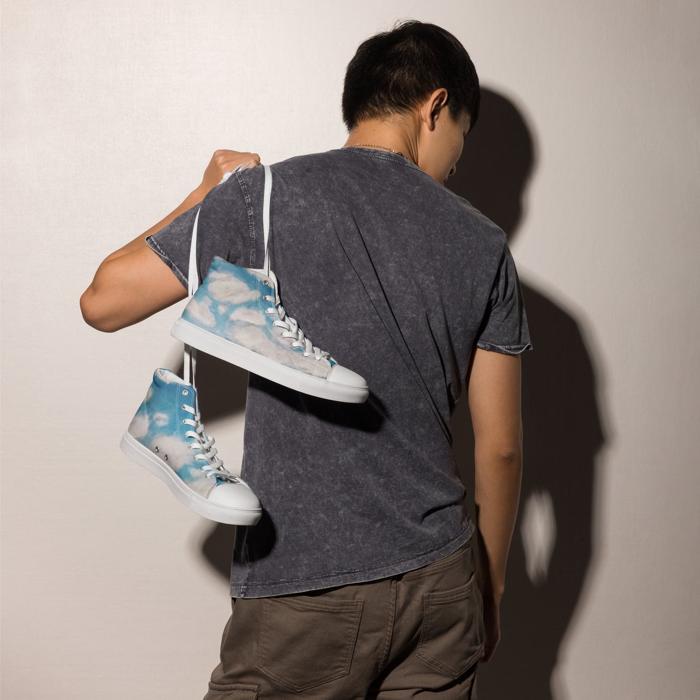 Texas Sky Men’s high top canvas shoes